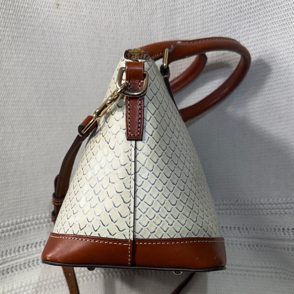 Dooney & Bourke Cream and Brown Satchel - Picture 5 of 7